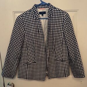Talbots Women's Gingham Blazer in Black and White